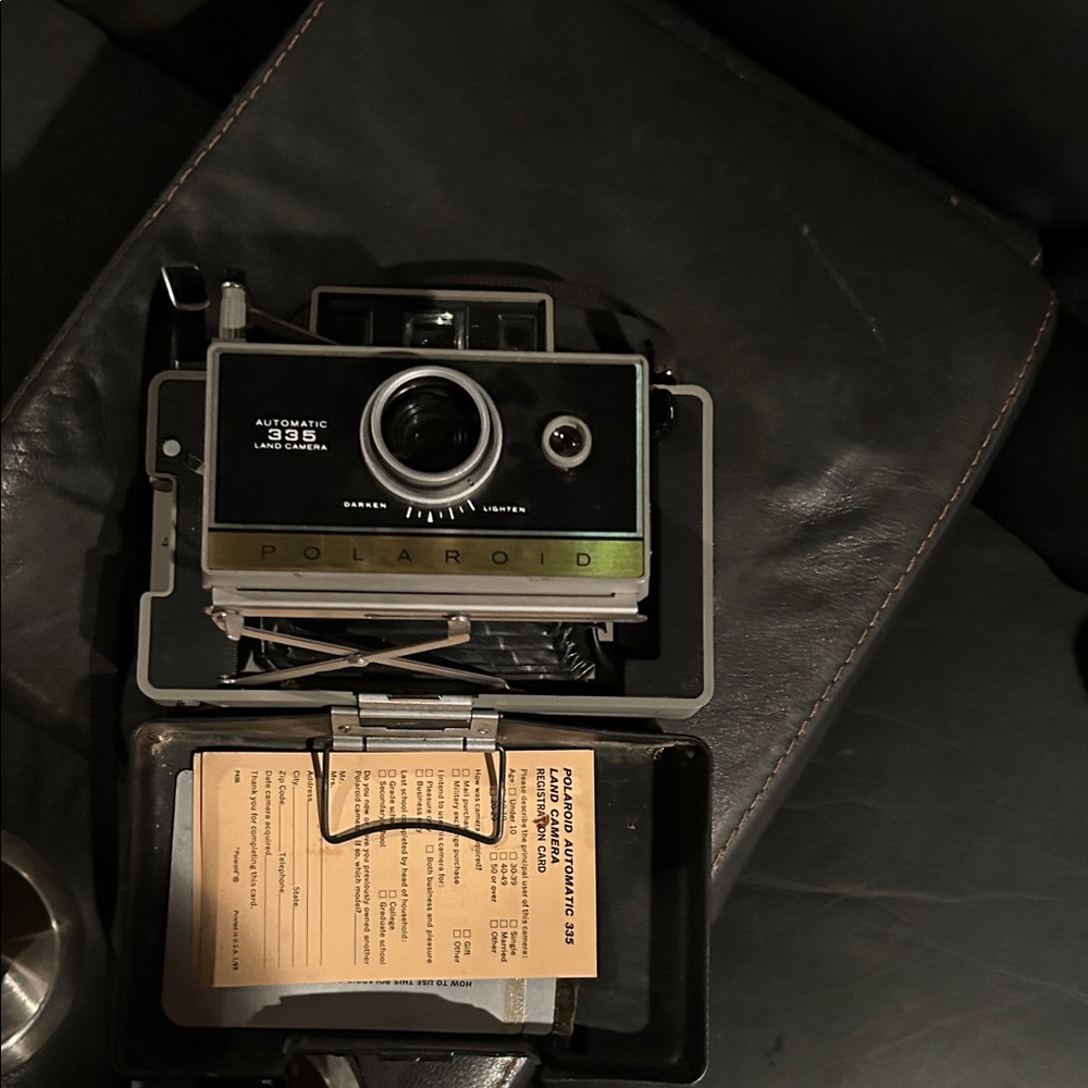 Polaroid 335 Land Camera - Black and Silver
